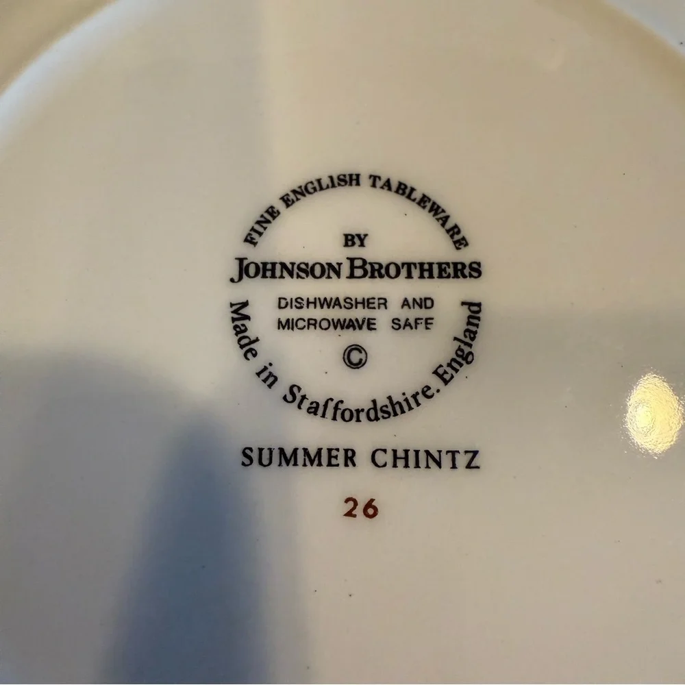 Johnson Brothers Fine English Tableware Summer Chintz Pattern Small Plate